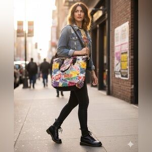 NWOT Hard Rock Cafe Ticket Stub Print Tote Bag - Rare!